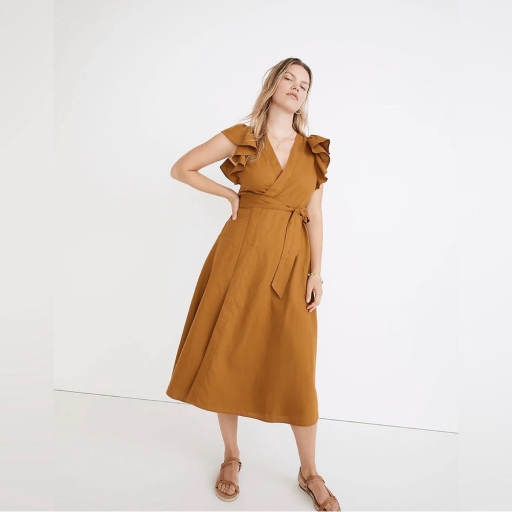 Madewell linen wrap dress